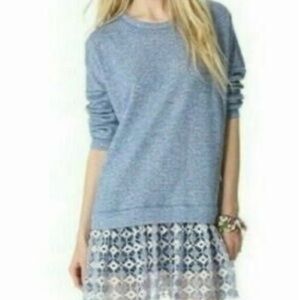 Free‎ people beach Blue tunic Sweater with Lace Hem size M/L